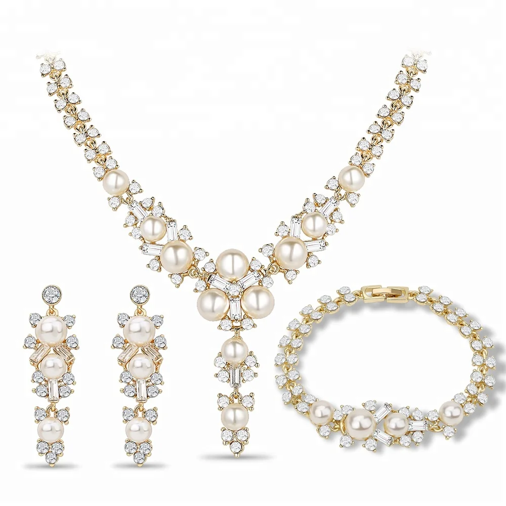 VANFI Bridal Necklace Earrings Bracelet Jewelry Rhinestones Wedding Pearl Jewelry Set
VANFI Bridal Necklace Earrings Bracelet Jewelry Rhinestones Wedding Pearl Jewelry Set