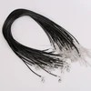 DIY Leather Chains Jewelry Pendant Necklace Rope Charms Findings Lobster Clasp String Cord for pendants 1.5 mm Black