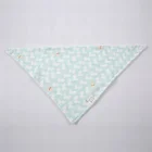 100% muslin cotton washable sky blue rabbit print badana terry cloth water proof baby bibs in stock