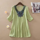 Women's embroidery and sequin neck Design lady blouse & top