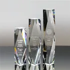 Fashion Individual block crystal roof trophy with slant surface as corporate souvenir
