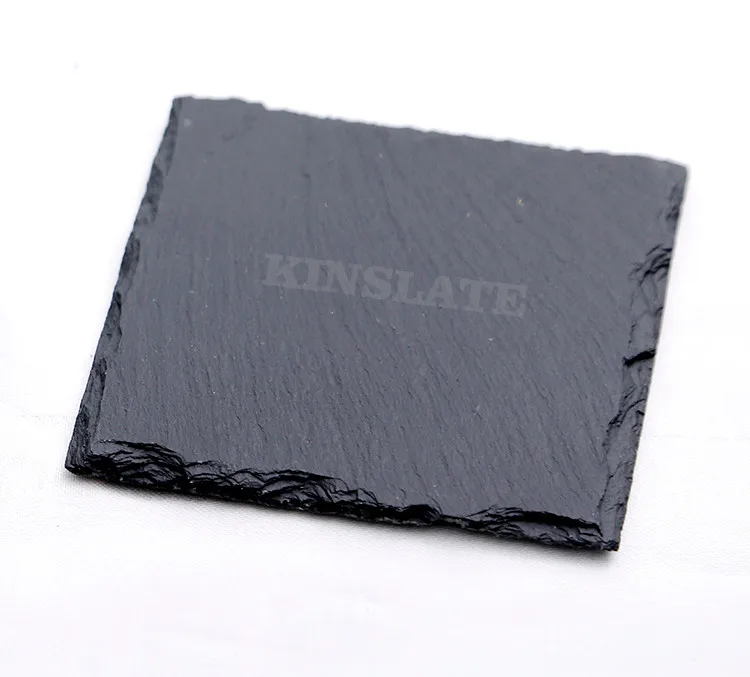 02 Slate made natural beer coasters for desk or coffee table