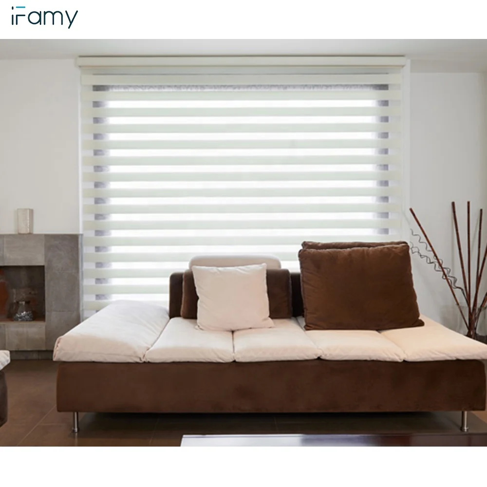 Living Room Window Decorate Blind Motorized Roller Zebra Blinds