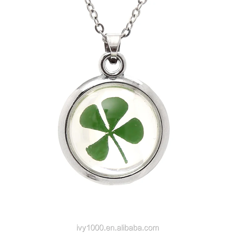 

Lucky Pendant Clear Resin Rocket Green Four 4 Leaf Clover Necklace Pendant, Different color