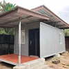 Shenzhen port export modified garden prefabricated sandwich steel frame welding container house with canopy