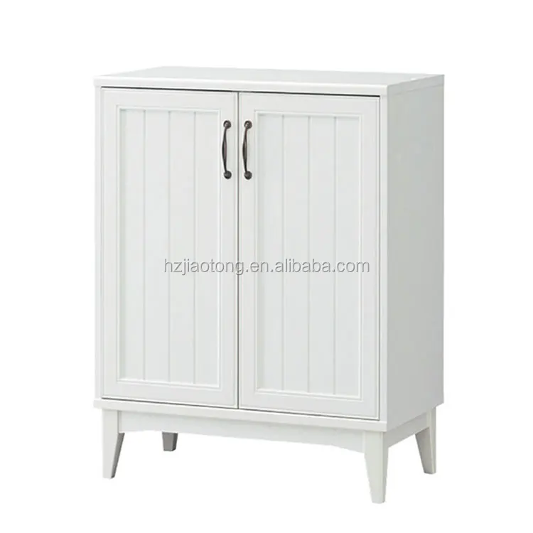 White color 2 doors wood shoes cabinet