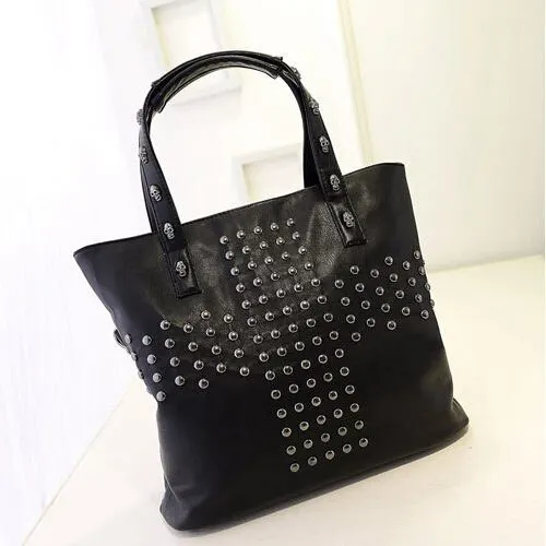 2015 New Fashion Hot women leather handbags rivet women shoulder bags women messenger bag handbag work casual scrub tote L7-444