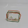 Stationery Set Transparent Plastic Bow Handle Hanger Zipper Lock Cosmetic Pvc Bag With Ziplock
