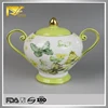 Coffee accessories butterfly pattern antique ceramic tea coffee sugar pot