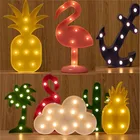 Decorative Plastic Marquee LED Wedding Xmas Holiday Flamingo Cactus Pineapple Cloud Adornment Light