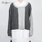 Color Mix Cable Cardigan Sweater Pullover