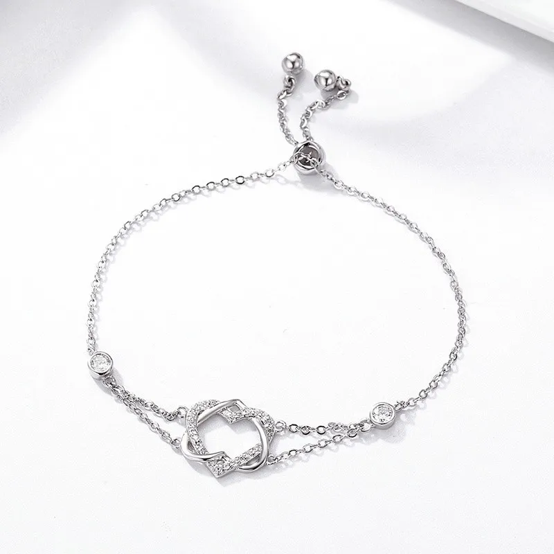 Factory Supply 925 Silver Twisted Double Heart In Heart Chain Links Luxury Bracelet
Factory Supply 925 Silver Twisted Double Heart In Heart Chain Links Luxury Bracelet