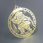 Holiday Gift Metal Gift Holiday Gift Gold Color Bell Shape Cut Out Metal Christmas Ornament