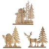 1Set Natural Christmas Wooden Ornaments DIY Wood Crafts For Home Table Decorations Christmas Party Supplies Kids Gift