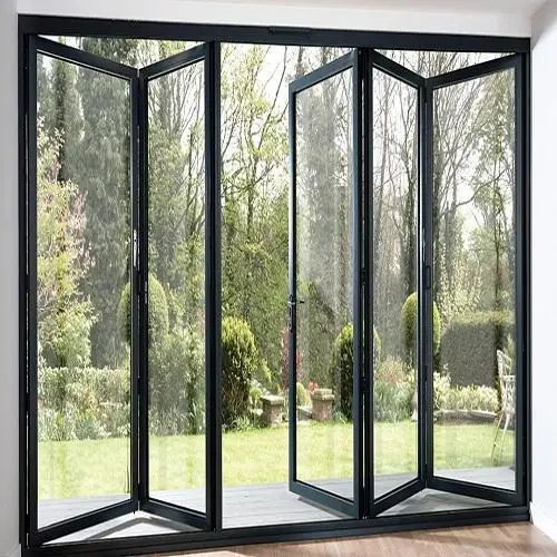 Aluminum tempered  glass interior aluminum folding glass patio doors
