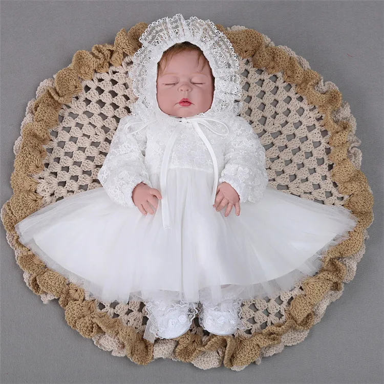 Baby Girl princess Flower Dress White Baptism Dress Newborn Girl Christening Dress
Baby Girl princess Flower Dress White Baptism Dress Newborn Girl Christening Dress