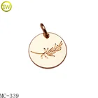 Gold Alloy Pendant Alloy Zinc Alloy Pendant Nickle Free Gold Metal Charms Zinc Alloy Custom Leaf Logo Jewelry Pendant