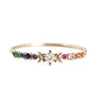 925 sterling silver rainbow moon star women finger gold wedding ring