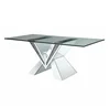 New arrival sparkly mirrored dining table crushed diamond insert 6-8 seating for home wedding party