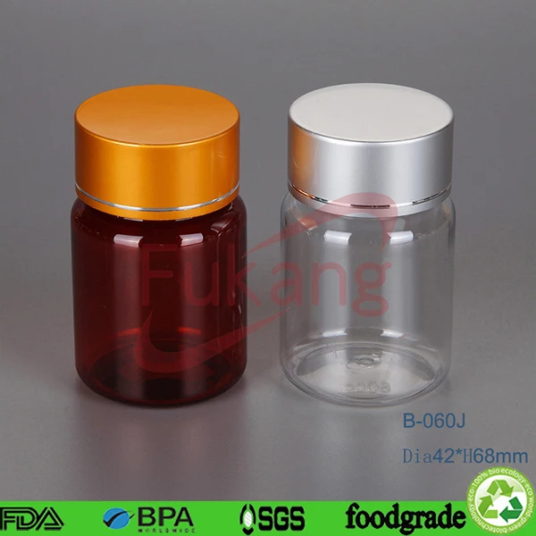 50CC Plastic Nutrition Powder Package Bottle , Clear Plastic Round Shape Nutritious AD Plastic Bottle