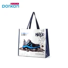 Wholesale plastic tote bags with cross stitching folded binding