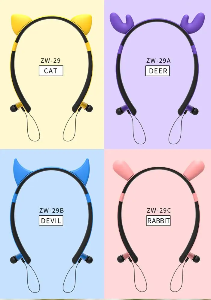 2019 new design wholesale wireless cat ear headset earphone gift earphone ZW-29 Christmas gifts for girl - ANKUX.COM