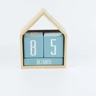 Custom colorful desktop home deco unfinished print wooden desk block advent birthday perpetual calendar