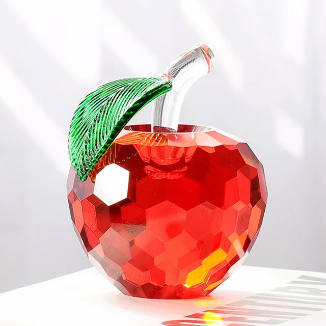 wholesale colourful k9 crystal apple for christmas gifts and