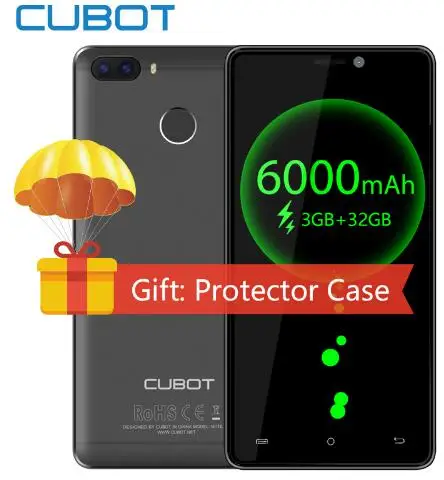 

Original Cubot H3 6000 mAh Big Battery MT6737 Android 7.0 Quad Core 3GB RAM 32GB ROM 13.0MP Fingerprint Smartphone 4G 5.0 OTG