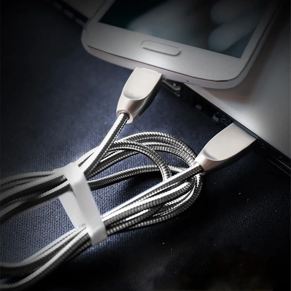 Alloy Metal 8 Pin USB Charging Cable Charger Cord Wire for iPhone X 8 8 plus 7 plus 6s - ANKUX.COM