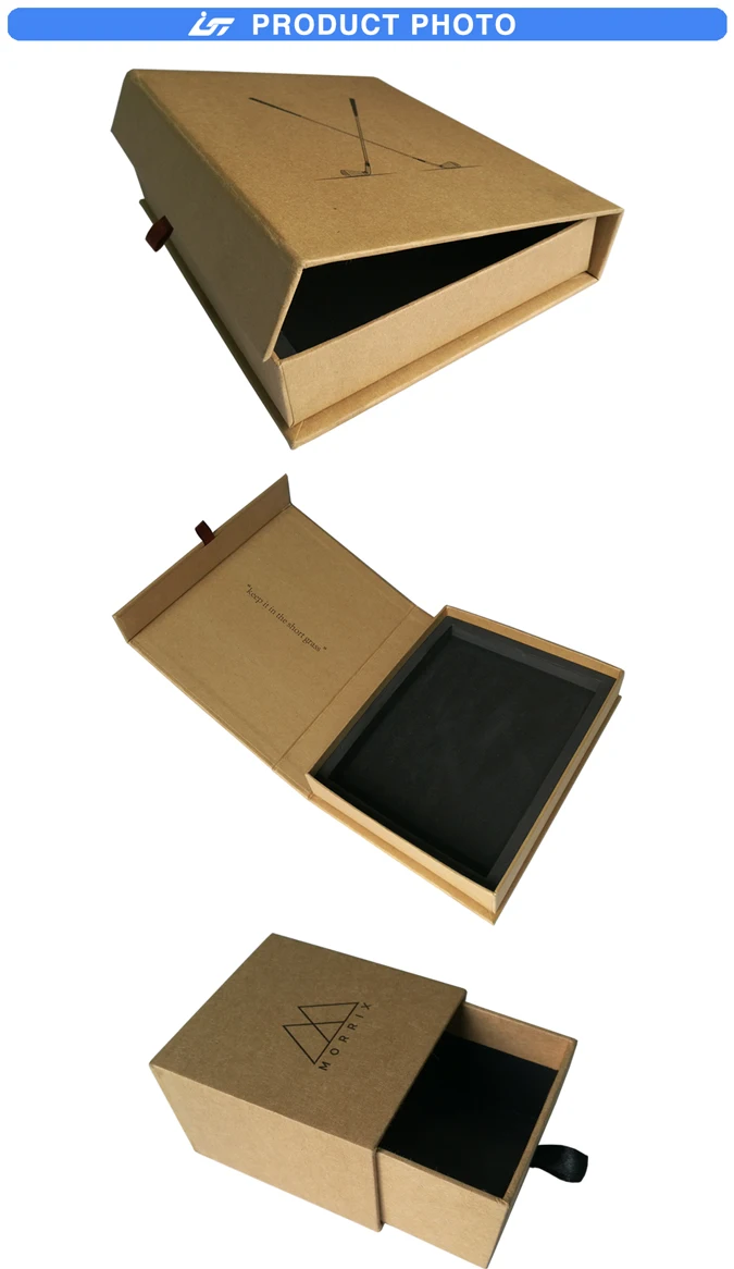 custom design cardboard gift box and black kraft paper with