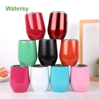 best seller 2019 12oz Double wall stainless steel thermos stemless wine glass , vacuum wine tumbler with lid