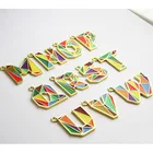 30mm gold letter pendant large rainbow color alphabet pendant wholesale