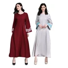 Best quality embroidered wide cuffs islamic clothing muslim dress women abaya