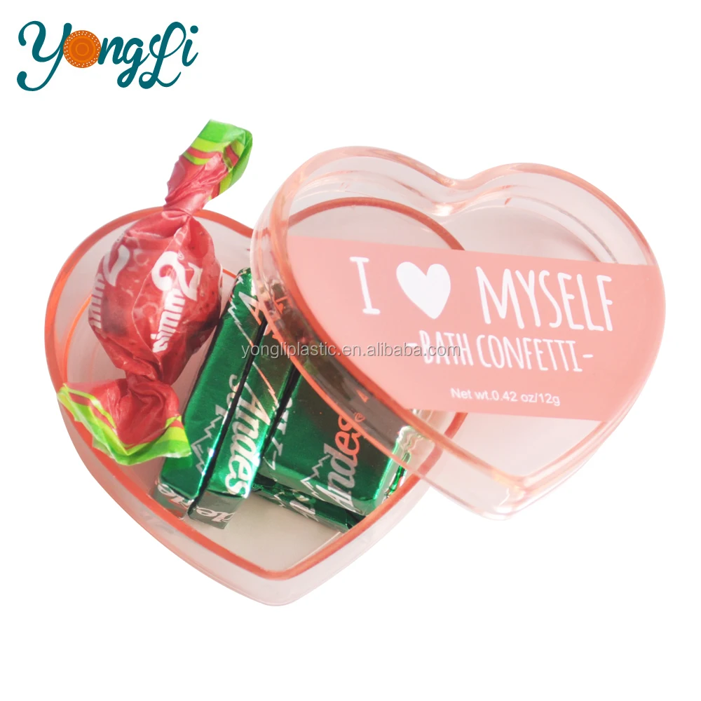 customized chocolate box for heart shape clear plastic packaging