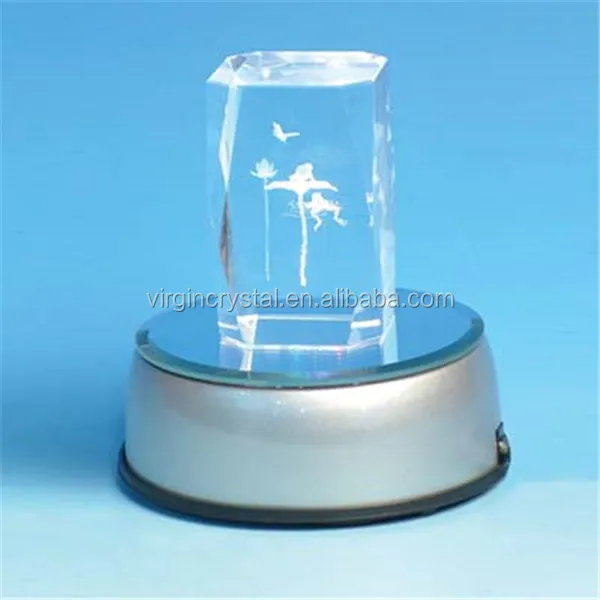 hot sale custom 3d laser engraving crystal glass block/cube with
