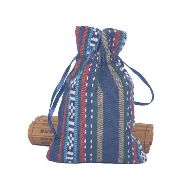cotton drawstring gift bags small printed pouches with different
