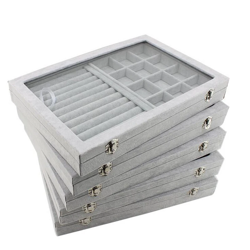 New 35*24*4.5cm Grey Jewelry Display Box Case for Rings Earrings Bracelets Necklaces or other Ornaments Storage Organizer
New 35*24*4.5cm Grey Jewelry Display Box Case for Rings Earrings Bracelets Necklaces or other Ornaments Storage Organizer