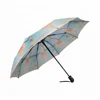 Lovely Colorful Black Glue Wholesale Waterproof 3 Folding Umbrella Parasols Umbrellas UV