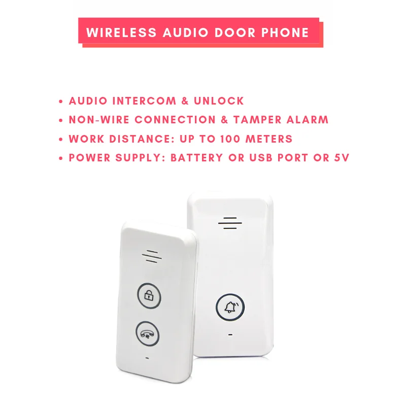 Duplex Wireless Audio Doorbell With Door Release