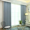 Polyester cotton fabric blackout window curtain with dark blue