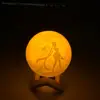 16 color remote control can be charged 3d moon lamp