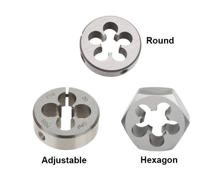 HSS Alloy Steel Hexagon Adjustable Round Dies for Steel Aluminium Pipe External Thread Cutting