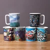 16oz 460ml Reusable coffee cup design drinkware custom porcelain white printing coffee mug ceramic christmas mug