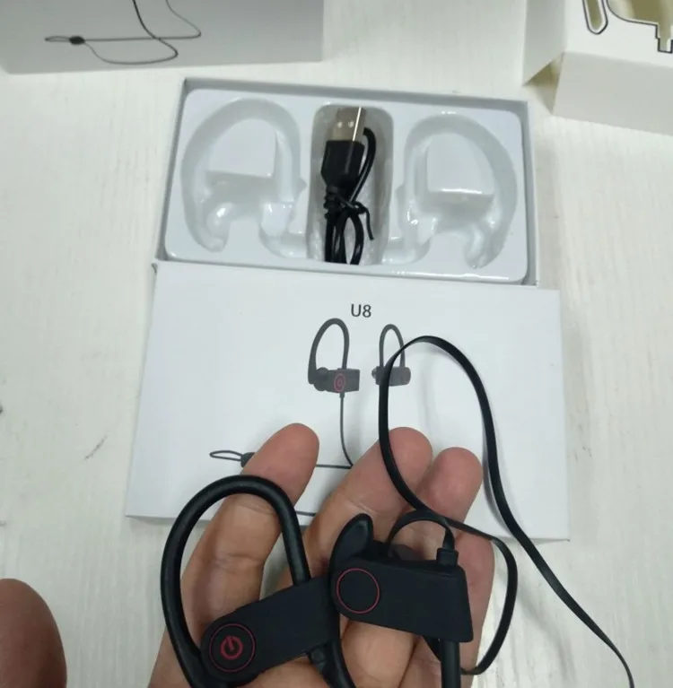 U8 Bluetooth 4.1 Sport Earphone Handfree Wireless Bluetooth Headset Earphones with Mic Sports Ear-hook Bluetooth Earphone - ANKUX.COM