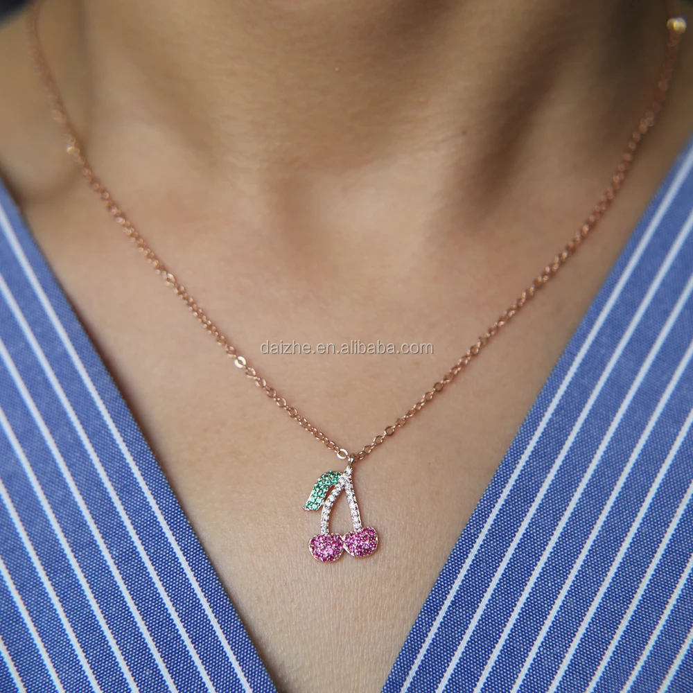 New fashion jewelry brass jewelry pave ruby pink cz summer design for girl children fruit cz necklace, Gold
New fashion jewelry brass jewelry pave ruby pink cz summer design for girl children fruit cz necklace, Gold