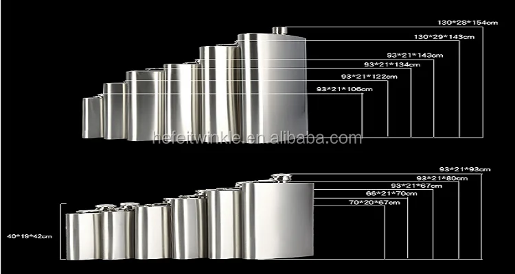 steel flagon 1oz-20oz hip flask whiskey wine pot alcohol bott
