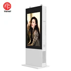 Large 65inch floor stand outdoor 2500nits waterproof lcd digital signage screen display player
