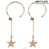 MECYLIFE Stainless Steel Round Stud Earring Star Earmuff New Design Earrings