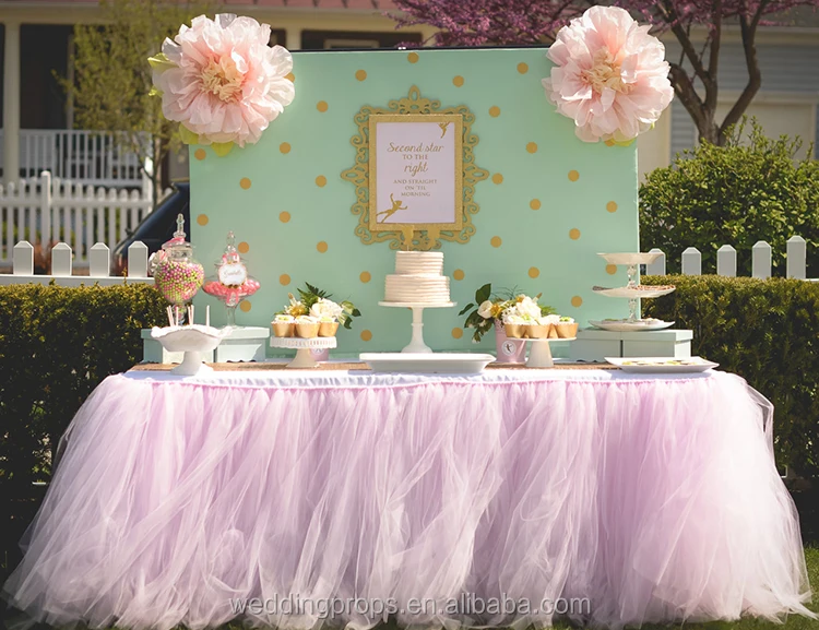 romantic party decoration gathered ruffled table skirt for baby